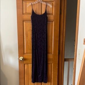 Deep Purple Floral Print Maxi Dress